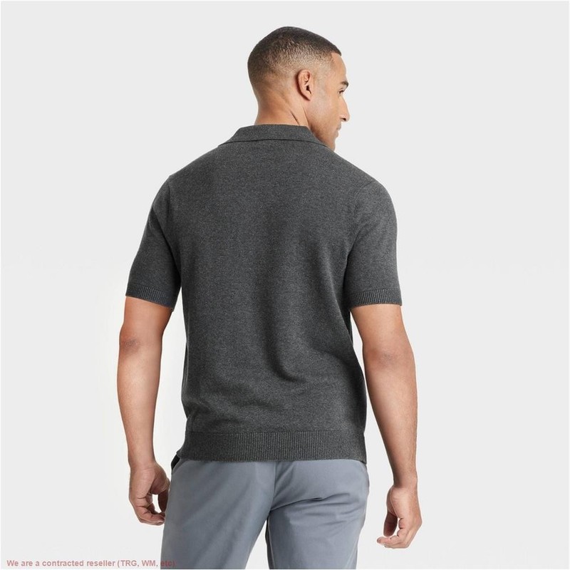 Men's Short Sleeve Johnny Sweater - Charcoal Gray M *SEE DEAL!!!* gallery