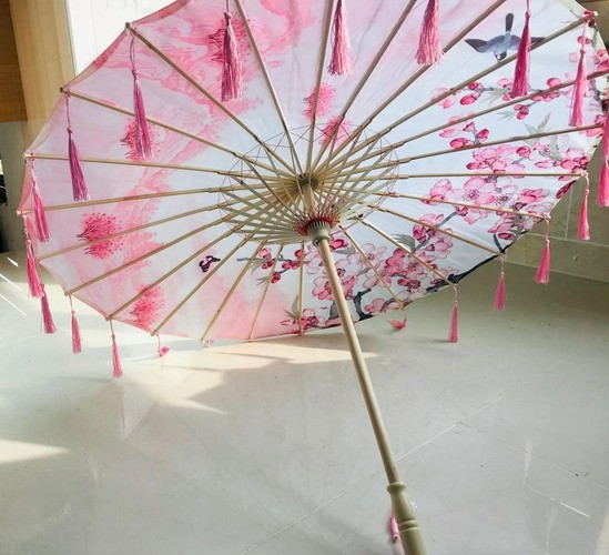 Silk Cloth Cosplay Umbrella Costume 76CM/82CM Tasseled Yarned Oil-paper Umbrella