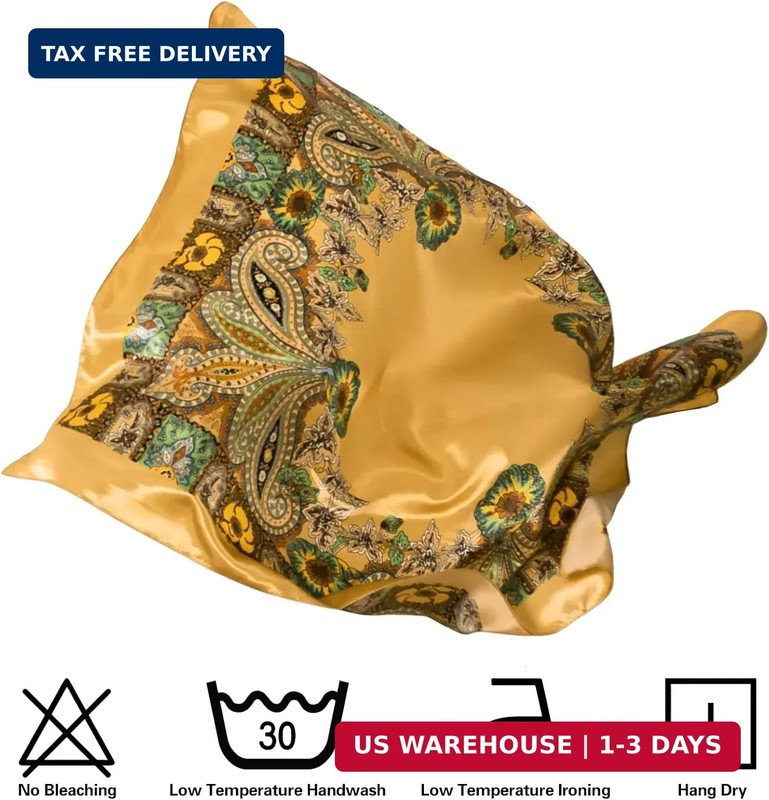 HBselect 4PCS Head Scarf for Women 35" Head Scarves Silk Like Satin Neck Scarfs gallery