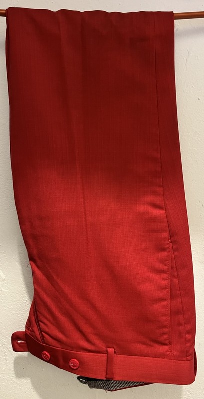 Lineage Men’s Red Suit Jacket & Pants Set 38x32 Performance Stretch Polyester gallery