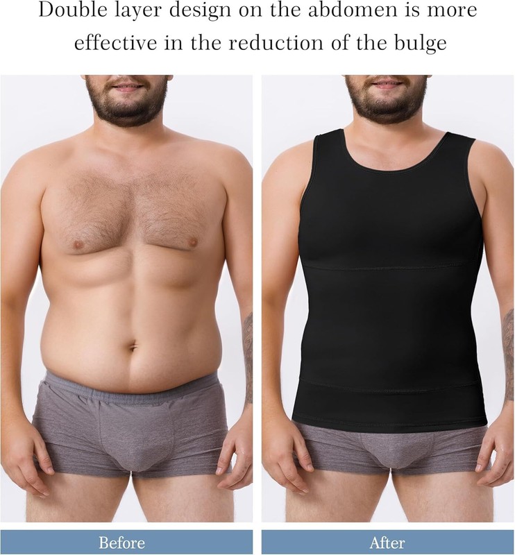 Shaperluv for Men Shaperluv Tank Compression Shirt Gynecomastia Belly Shapewear gallery