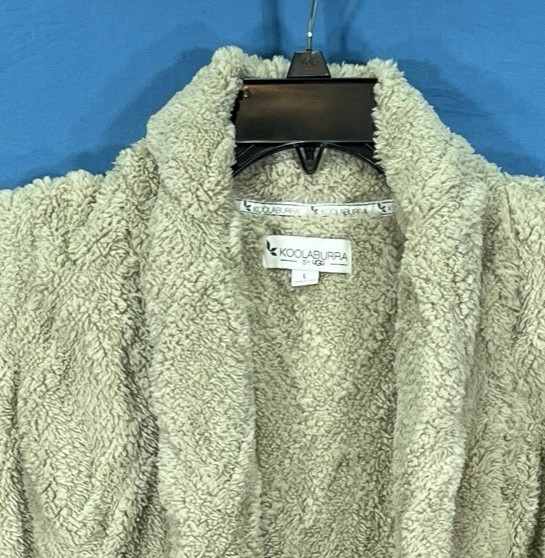 KOOLABURRA By UGG Beige COZY PLUSH Sherpa ARGYLE 2-Pockets OPEN Vest Topper Sz L gallery