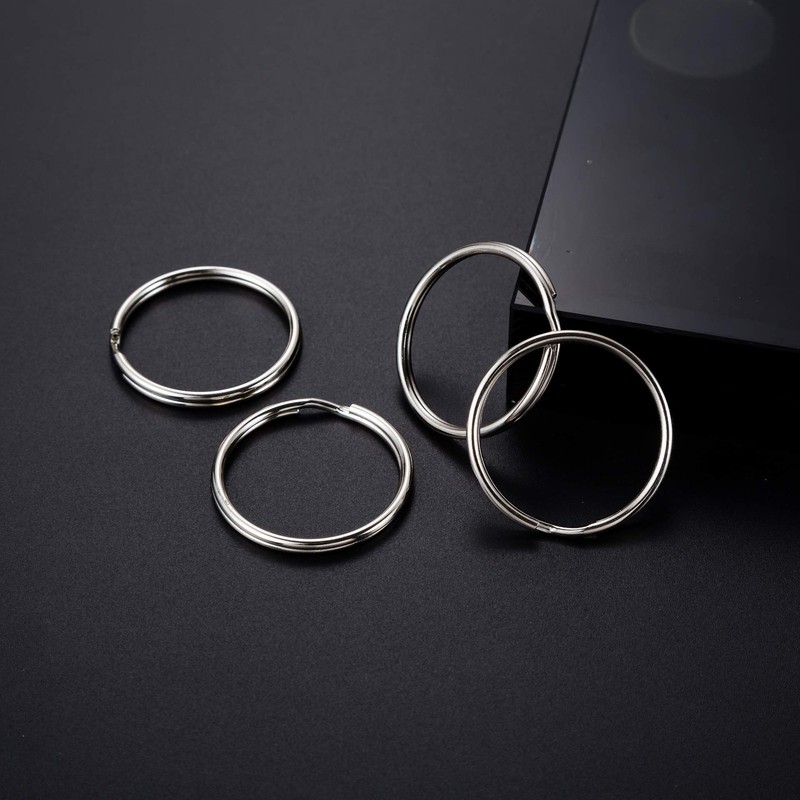 100-Pack Split Key Rings (1.2 Inch/30mm) - Silver Nickel Metal Keychain Rings... gallery
