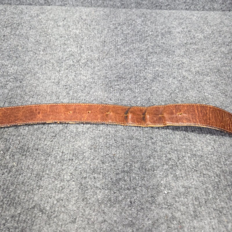 Vintage Buffalo Nickle Belt Mens 35-41" Brown Made USA Western Woven Cowboy USA gallery