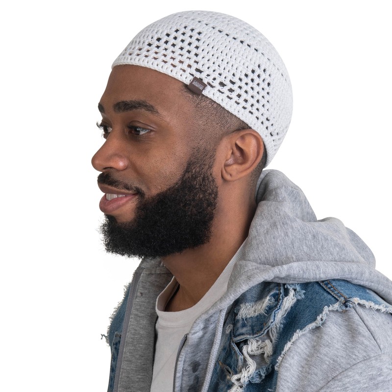 Handmade Triangle Knit Skull Cap Kufi Hat Soft Breathable Bamboo / Cotton gallery