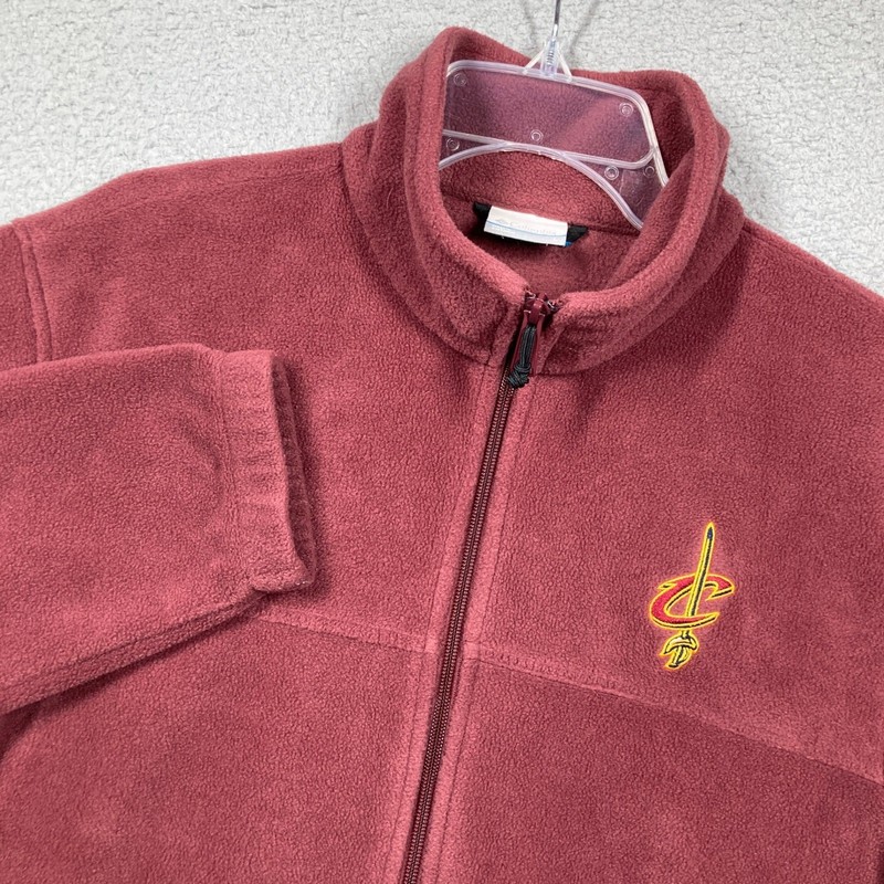 Cleveland Cavaliers NBA Columbia Fleece Jacket Mens Large Maroon Full Zip Mock