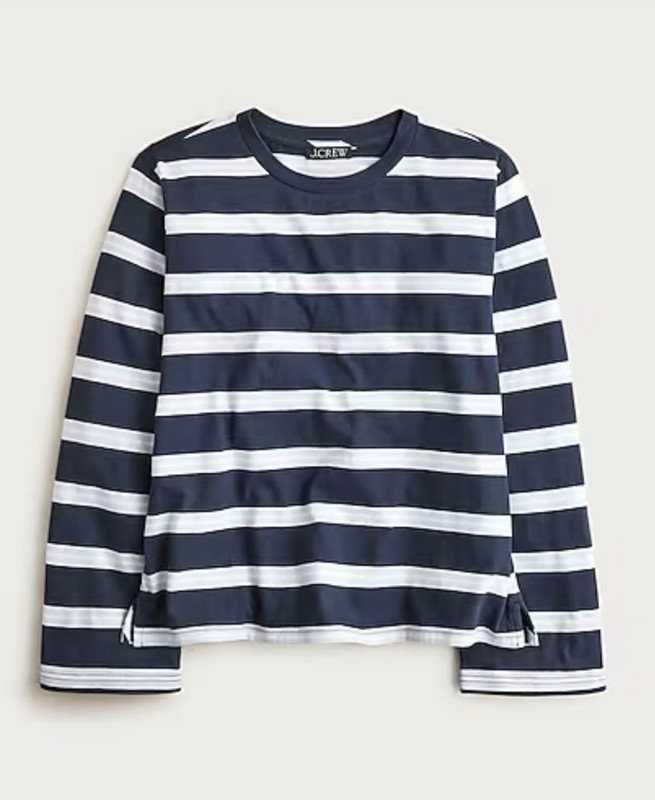 J Crew boyfriend long-sleeve t-shirt, striped, small women’s