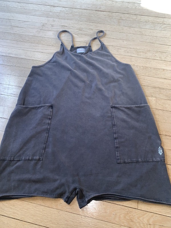 Free People Movement Hot Shot Mini Dress Large Athleisure Romper Boho Gray Beach