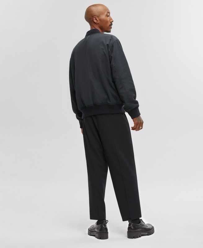 $159 Mode of One Mens Reversible Bomber Jacket in Deep Black Size L gallery
