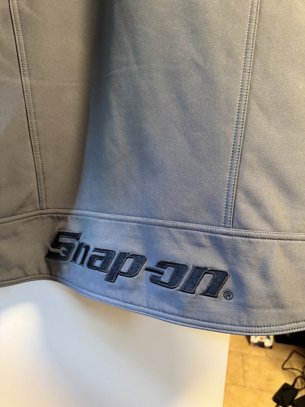 Snap-on Grey Hooded Zip Jacket with Pockets Logo Men's Mid Length Casual XL gallery