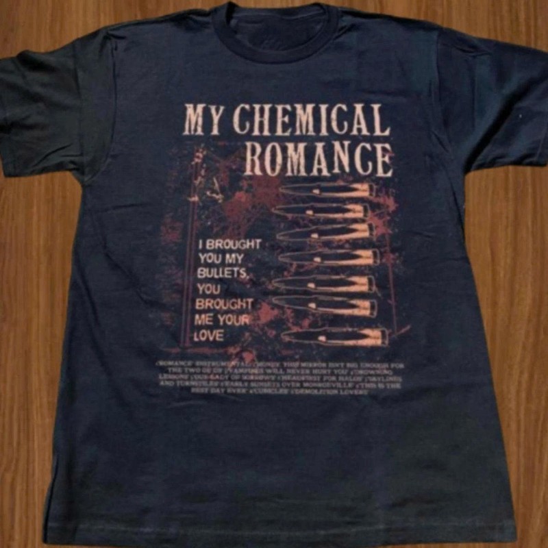 Retro I Brought You My Bullets My Chemical Romance Graphic Cotton Unisex T-Shirt