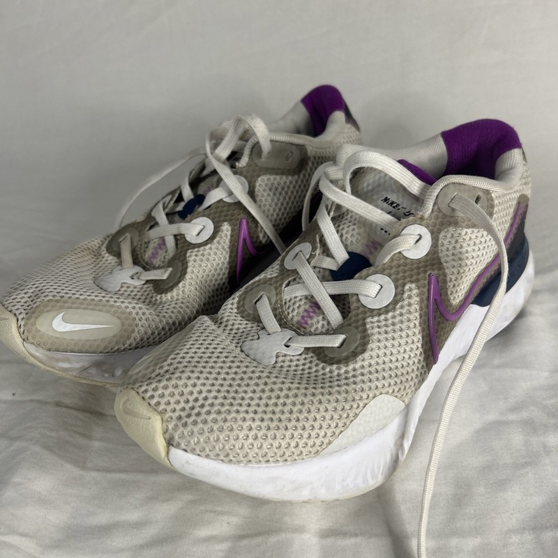 Nike Renew Tennis Shoes Women’s Size 8 Off-White / Purple CK6360-002