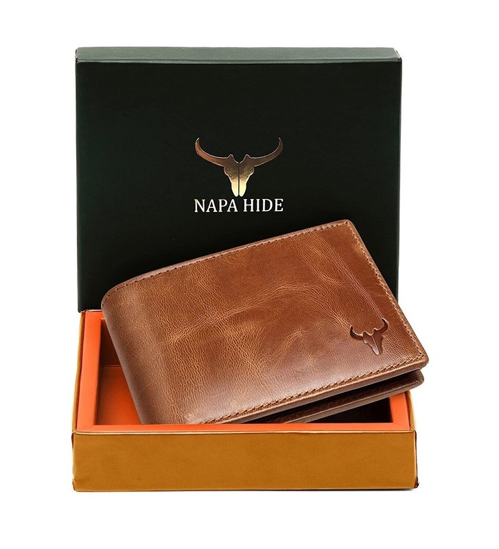 NAPA HIDE Leather Bifold Wallets For Men RFID Blocking Stylist Wallet GIFT
