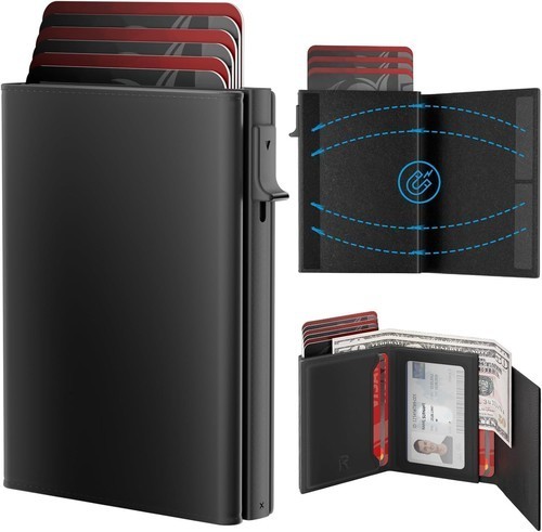 Mens Wallet Card Holder Slim Minimalist Wallet for Men Pop Up RFID Blocking gallery