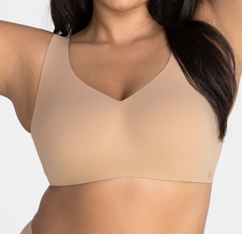 Honey Love Soft Form Wireless Bra SAND Sz 1X (64% Nylon, 36% Spandex) Pullover gallery
