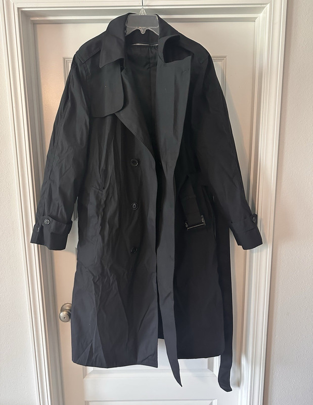 Garrison Collection Defense Logistics Agency Men’s Black Lined Trench Coat 42L