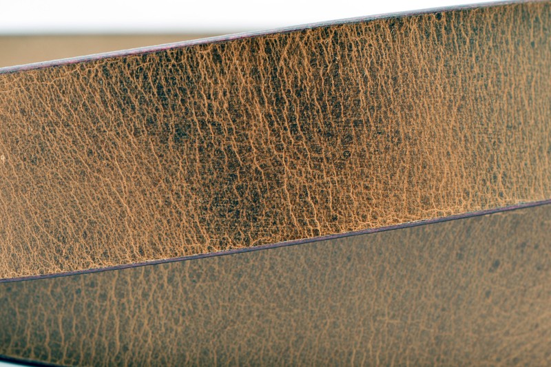Full Grain Buffalo Leather Crunch Finish Solid 1-Piece Belt Strap - Tan gallery