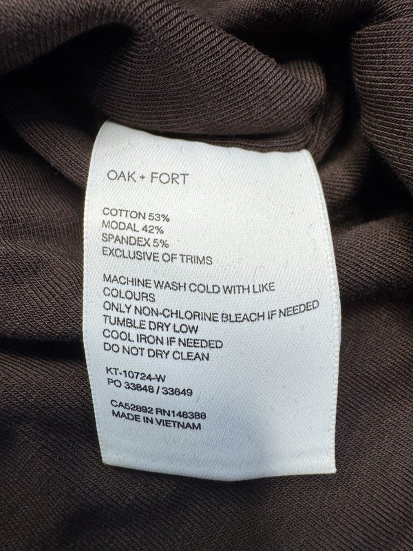Oak And Fort Off Shoulder Knit Top Stunning Style Coffee Bean Brown Size XXS - L gallery