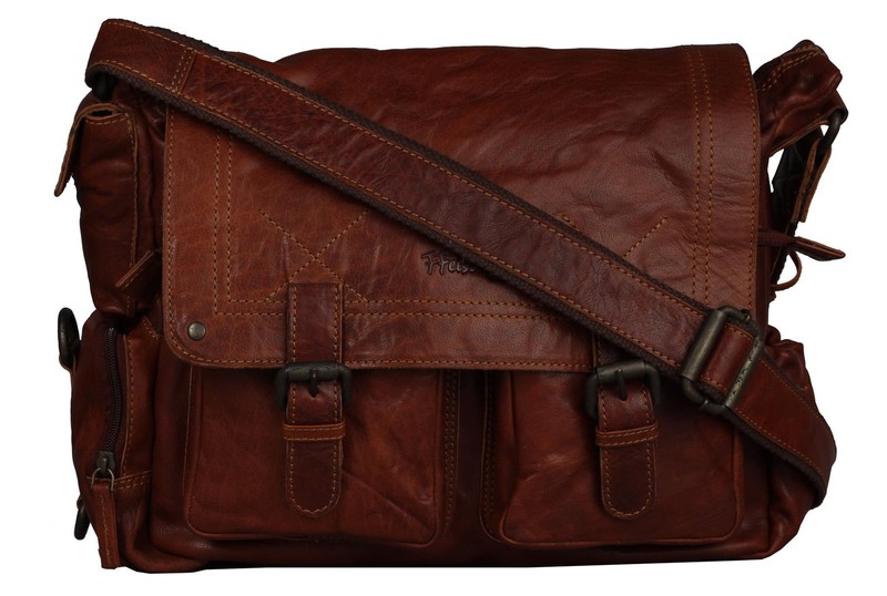 Rock Festival Vintage Leather Bag Purse Messenger Satchel Cognac Crossbody