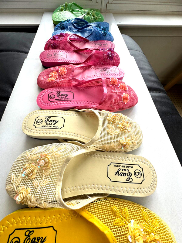 Chinese Mesh Slippers Sandals Fits Women Teens Girls Various Colors Sizes gallery