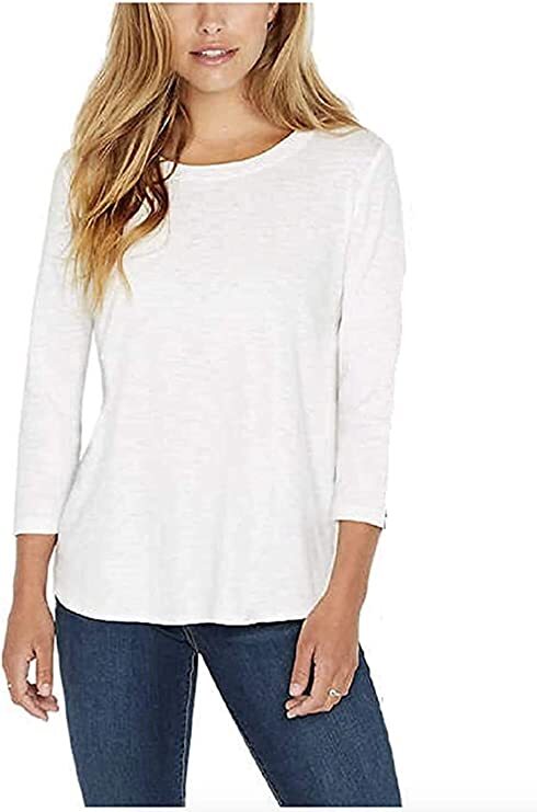Kirkland Signature Women’s Ladies Cotton Slub Tee T-Shirt 3/4 Sleeve