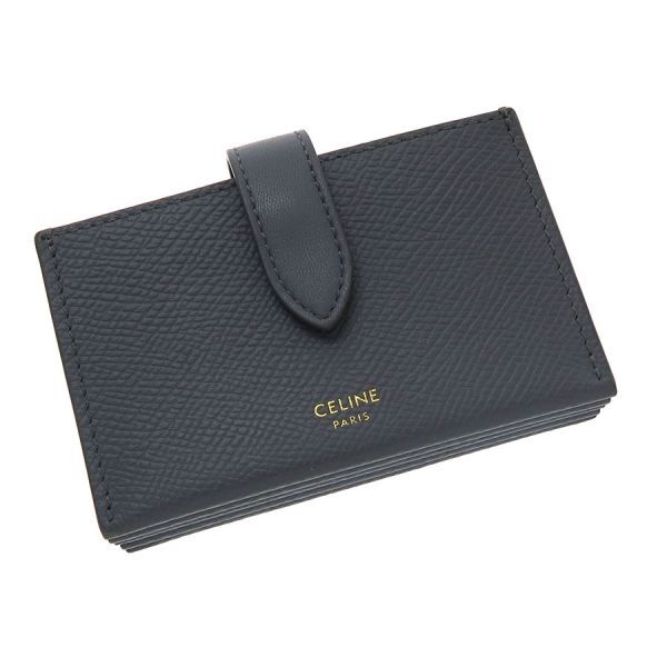Celine Accordion Card Holder Case Gray Leather Width11cm Height 7cm Depth 2.5cm