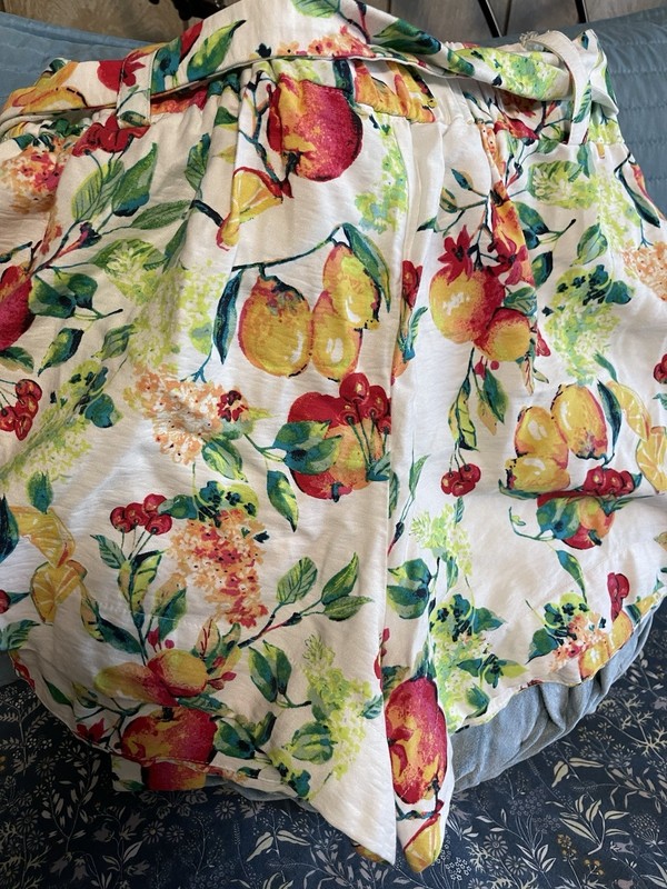 LC Lauren Conrad Multicolor Floral Fruit Pleated Tie Waist Skort Size M