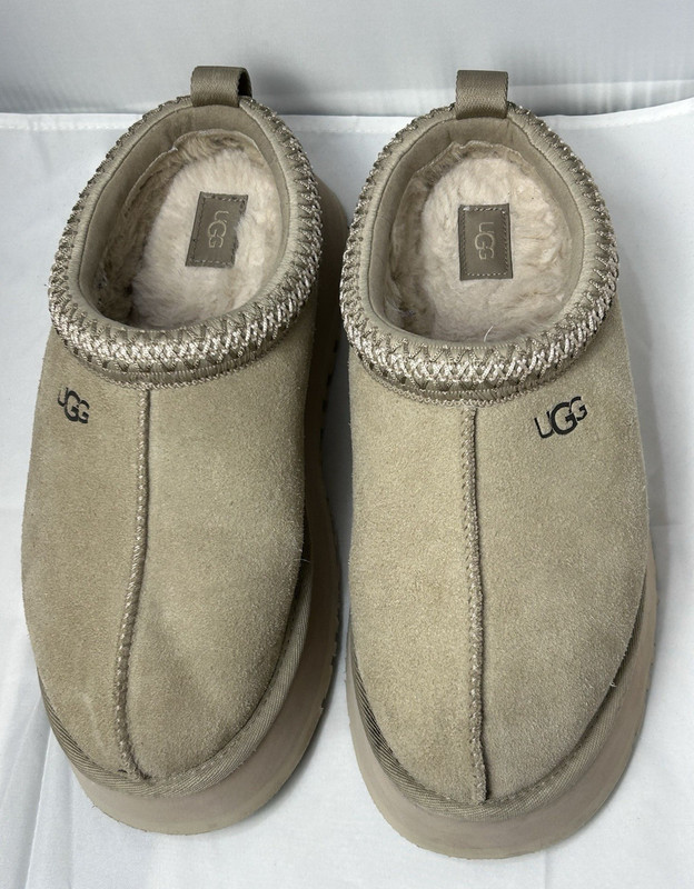 Women's Shoes UGG TAZZ Platform Suede Slippers 1122553 SAND Size US 10 gallery