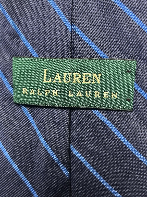 Ralph Lauren Tie Blue Stripe Formal Attire Made in USA Length 57” ￼ gallery