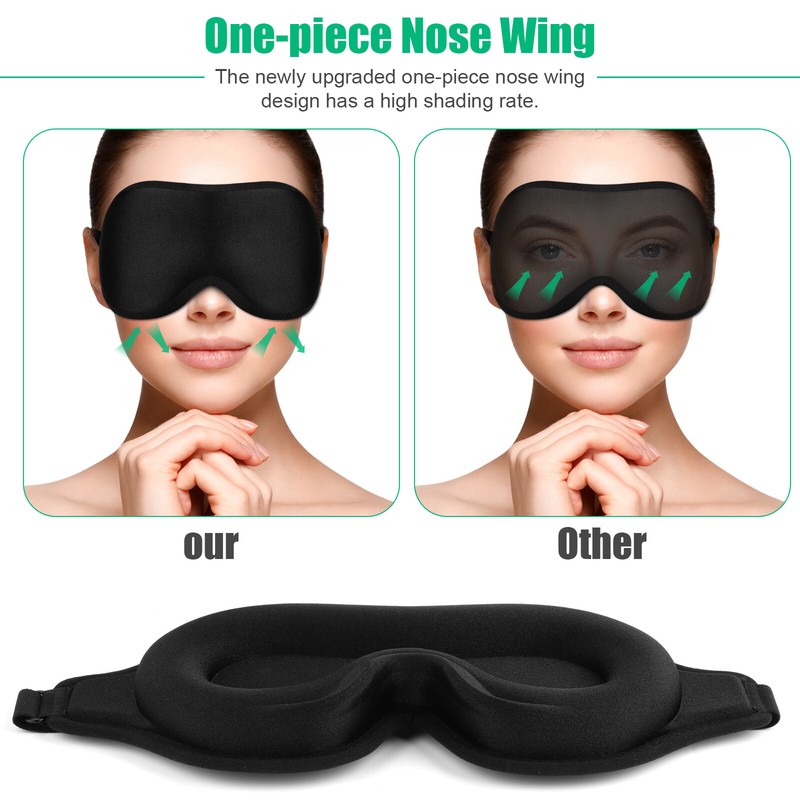 2x 3D Travel Silk Eye Mask Sleeping Soft Padded Shade Cover Rest Relax Blindfold gallery