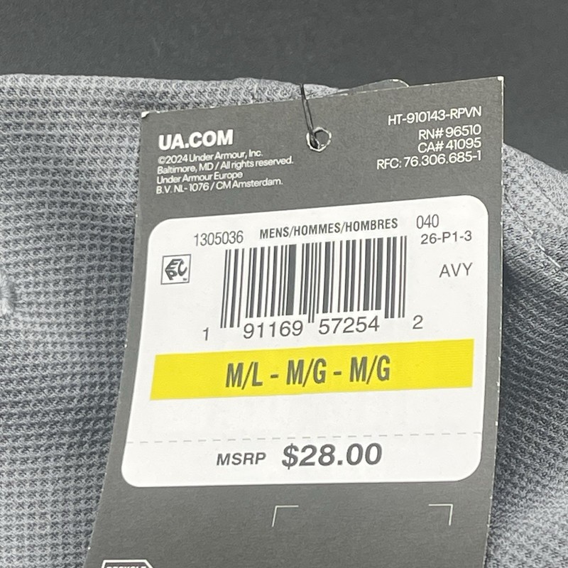 Under Armour Blitzing Medium Large Hat Cap Grey Black Smoke Brand New gallery