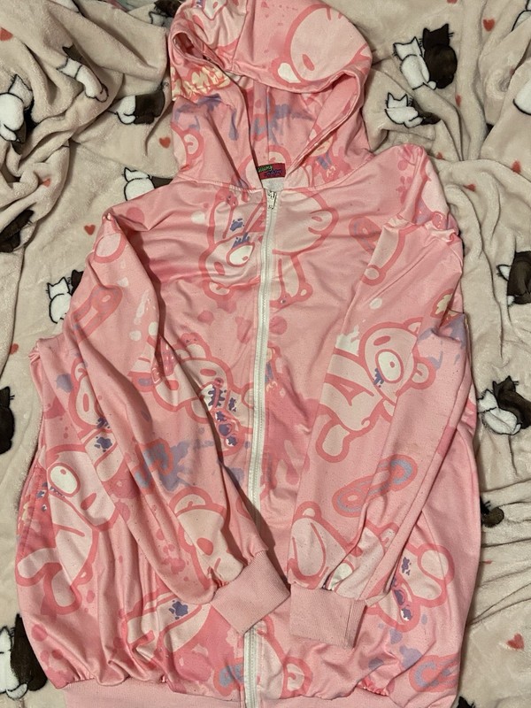 Gloomy x ACDCRag Pink Full-Print Hoodie w/ Pockets – 2021 version