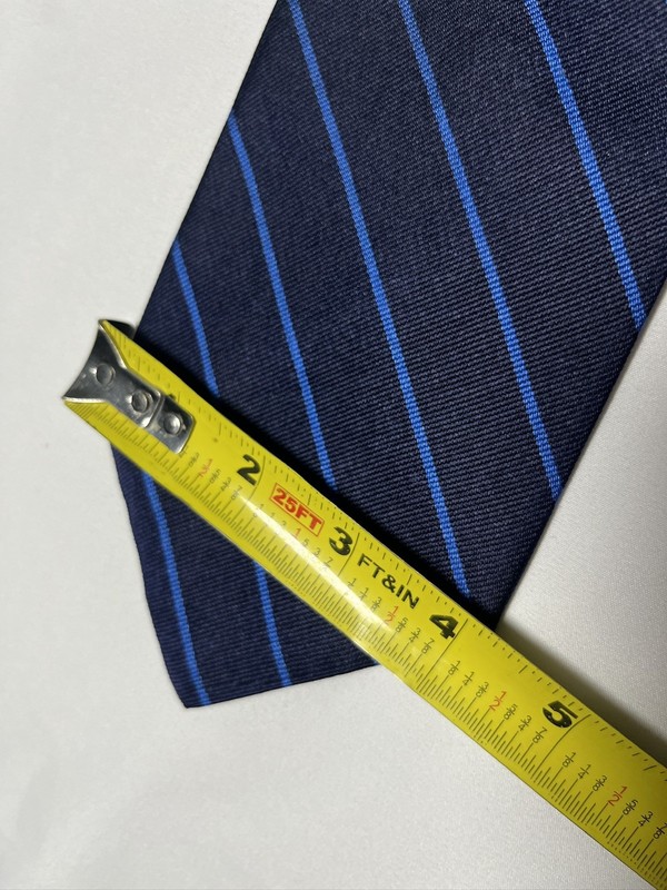 Ralph Lauren Tie Blue Stripe Formal Attire Made in USA Length 57” ￼ gallery