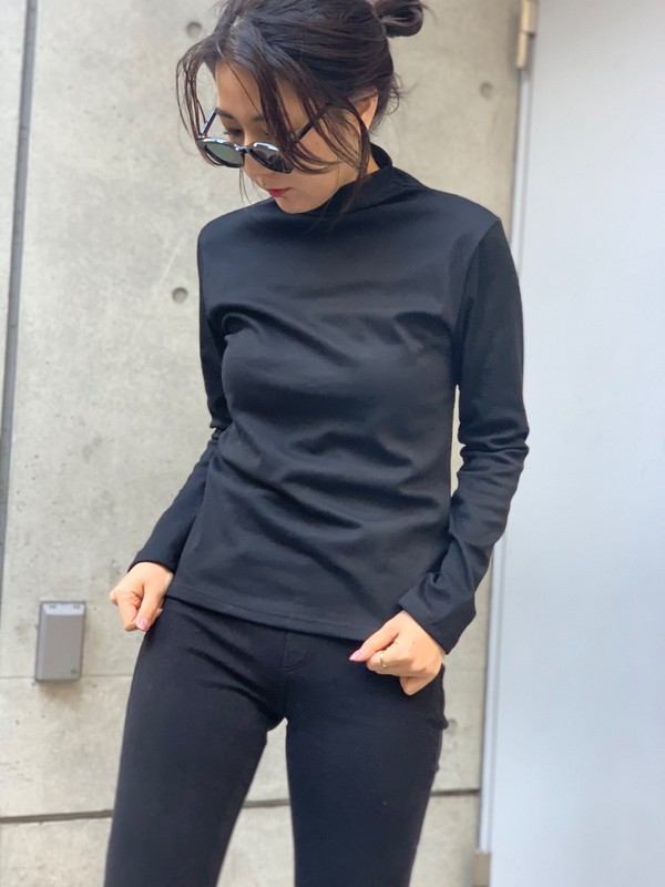 Turtleneck Long Sleeve Top Fitted Stretch Women One Size Black Cream Gray