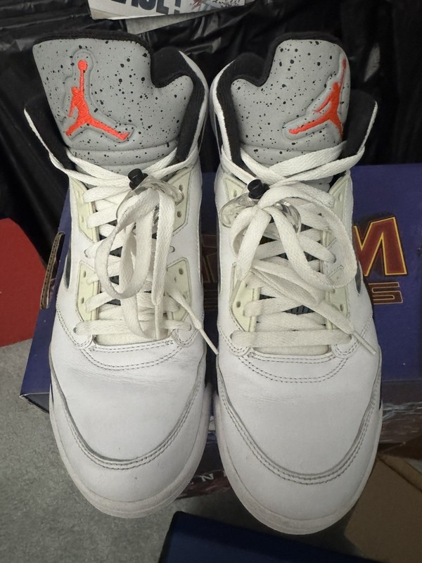 New Nike Air Jordan Retro 5 White Infrared Green Black Shoes Men’s Size 9.5