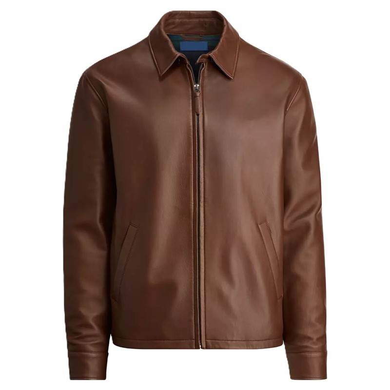 Men’s Brown Leather Jacket Real Lambskin Soft Leather Classic Vintage 90s Jacket