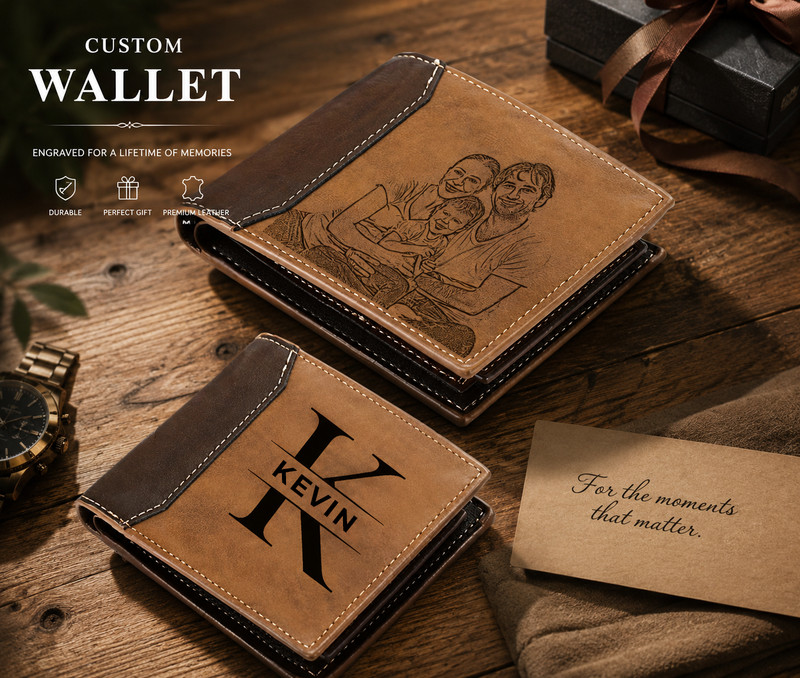 Custom Wallet For Dad With Kids Names, Day Gift, Customized Wallet gallery
