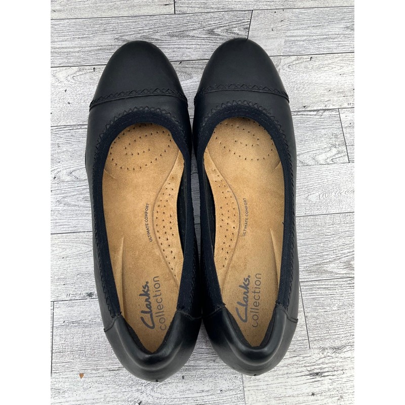 Clarks Collection Ultimate Comfort Black Leather Flats Shoes Women Size 9.5 M gallery