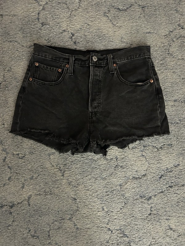 Levi’s 501 Women’s Black Denim Cut-Off Shorts Size XX Regular Fit Mid Rise