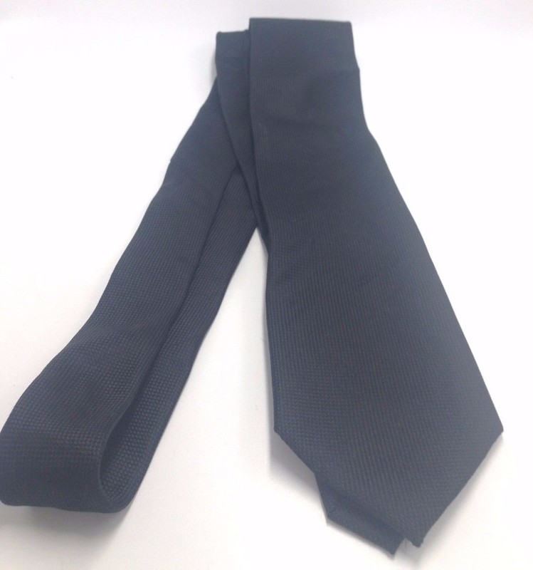 $125 Countess Mara Mens Solid Black Classic Neck Tie Skinny Slim Necktie 58x3.25 gallery