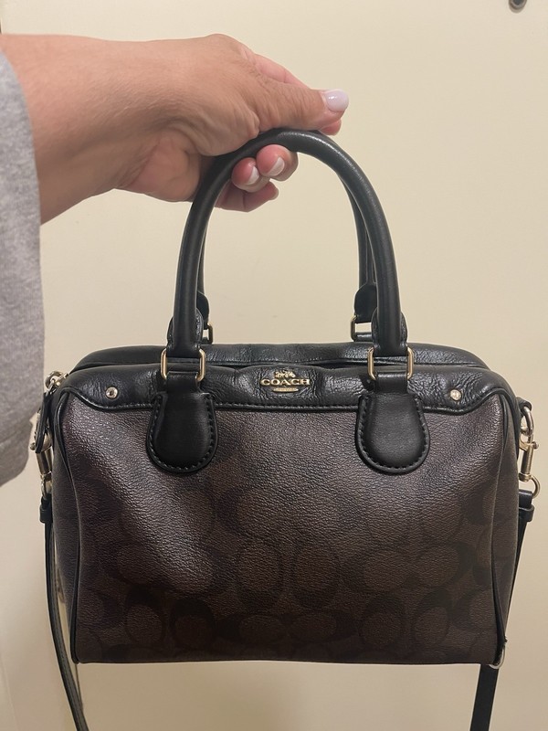 Coach Rowan Signature Monogram Satchel Top Handle Bag, Zip, Detachable Crossbody