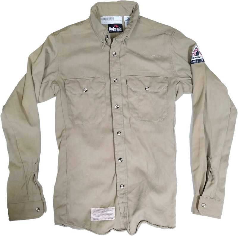 Used Flame Resistant FR Work Shirts Blue, Khaki, Navy Bulwark Carhartt and other gallery