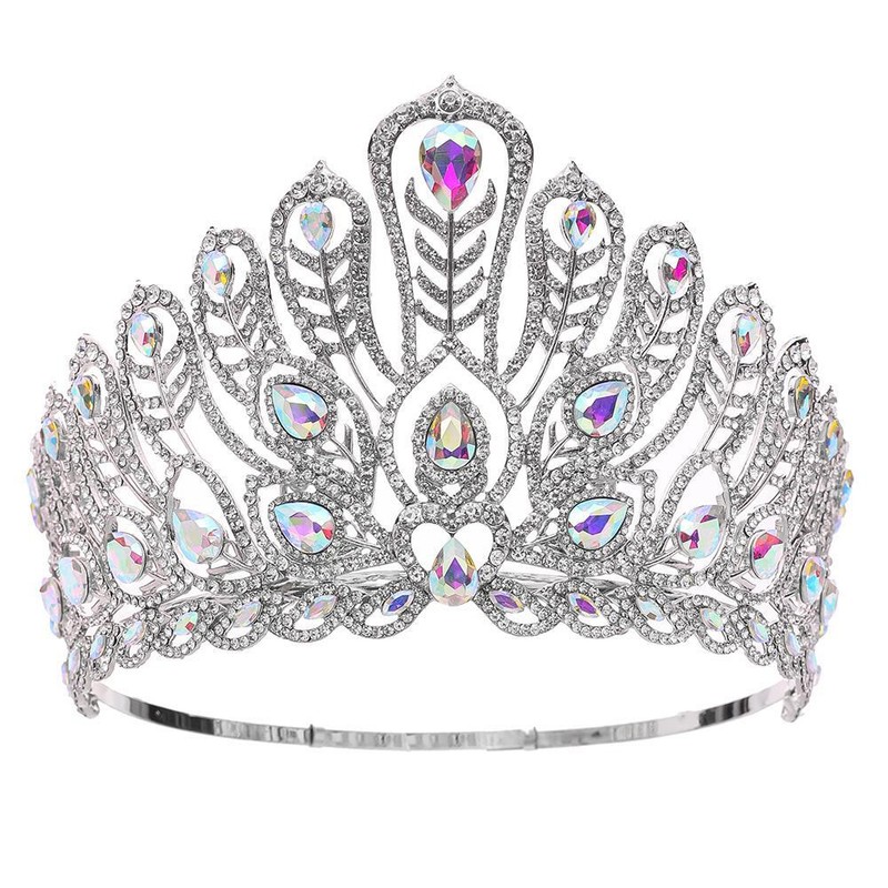 11cm Tall Crystal Beauty Pageant Contest Queen Adjustable Tiara Crown For Women