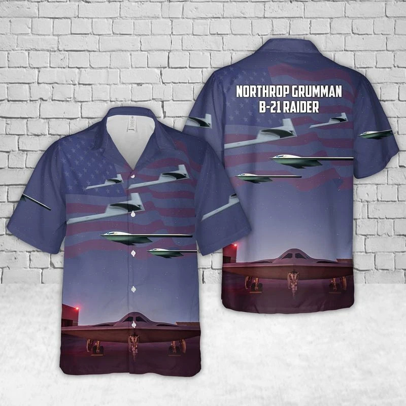 US Air Force Northrop Grumman Raider Hawaiian Shirt