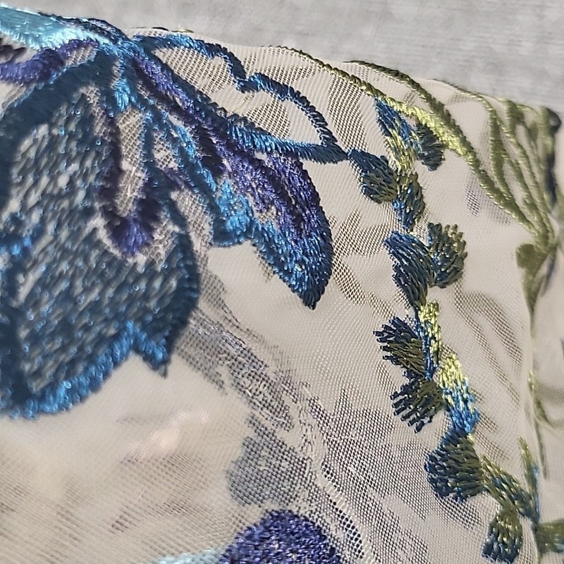 Indigo Thread Co Womens Dressy Open Front Sheer Embroidered Cardigan Medium Size gallery