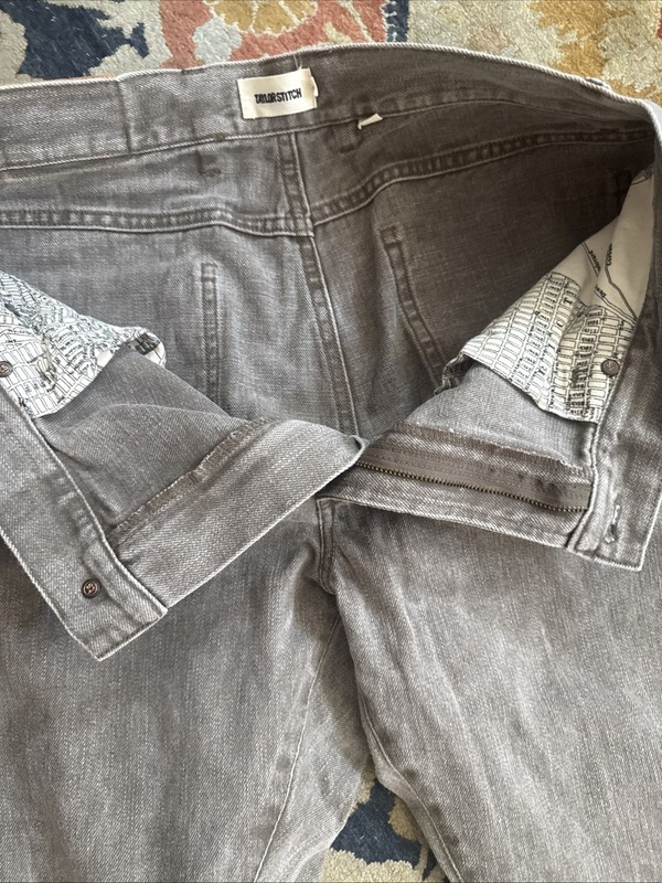 TAYLOR STITCH DEMOCRATIC GRAY NATURAL ORGANIC 10oz SELVEDGE DENIM JEANS 35x33 gallery