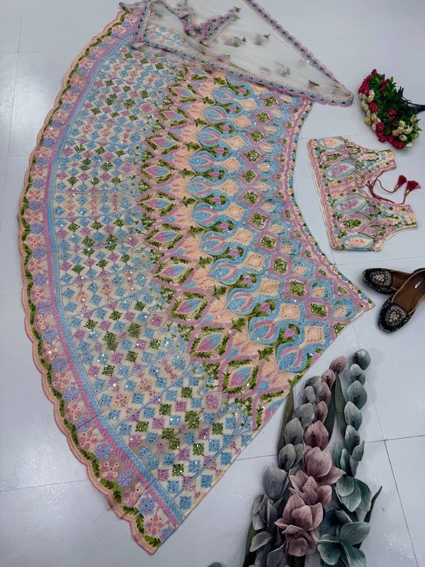 Exclusive Designer Soft Net Lehenga Choli With Dupatta For Wedding Wear gallery