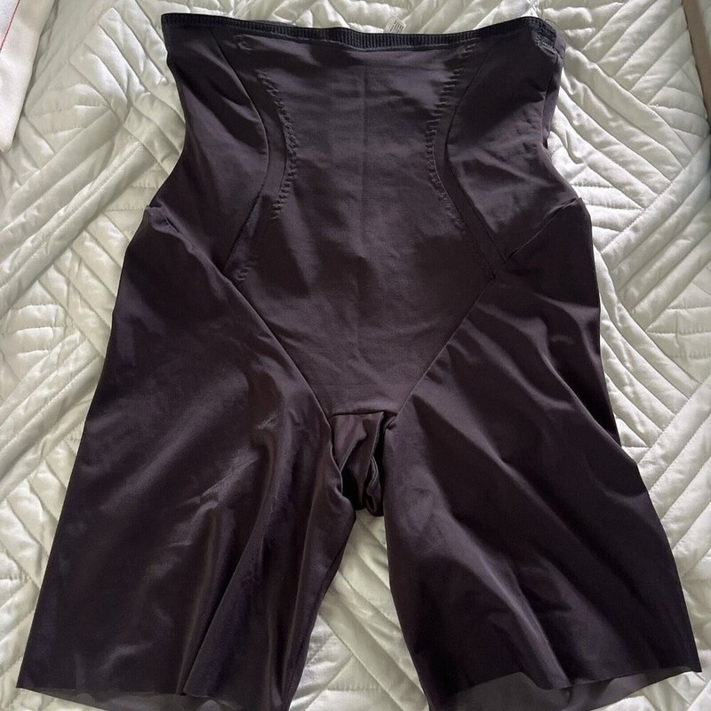 Maidenform High Waist Shorts Black Shapewear Tummy Sucker Size Large
