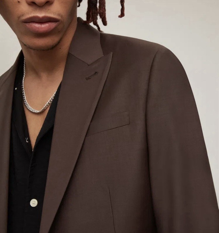 ALLSAINTS Men’s Wool Bland Cina Blazer Brown sz 40r gallery