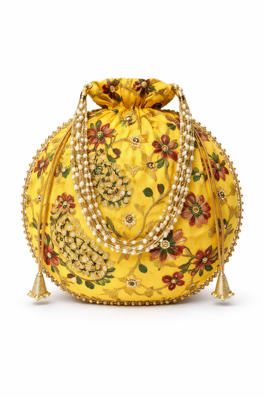 Designer Handmade Ethnic Bag Wedding Tradition Matka Party Potli for Women Girls
